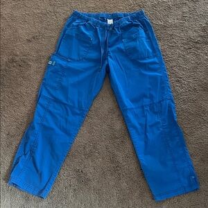 Blue Cargo Scrub Pants